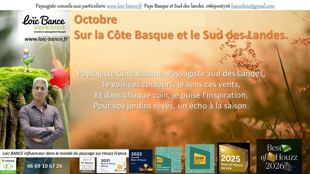 Poéme des paysages d'octobre au Pays Basque et des Landes 