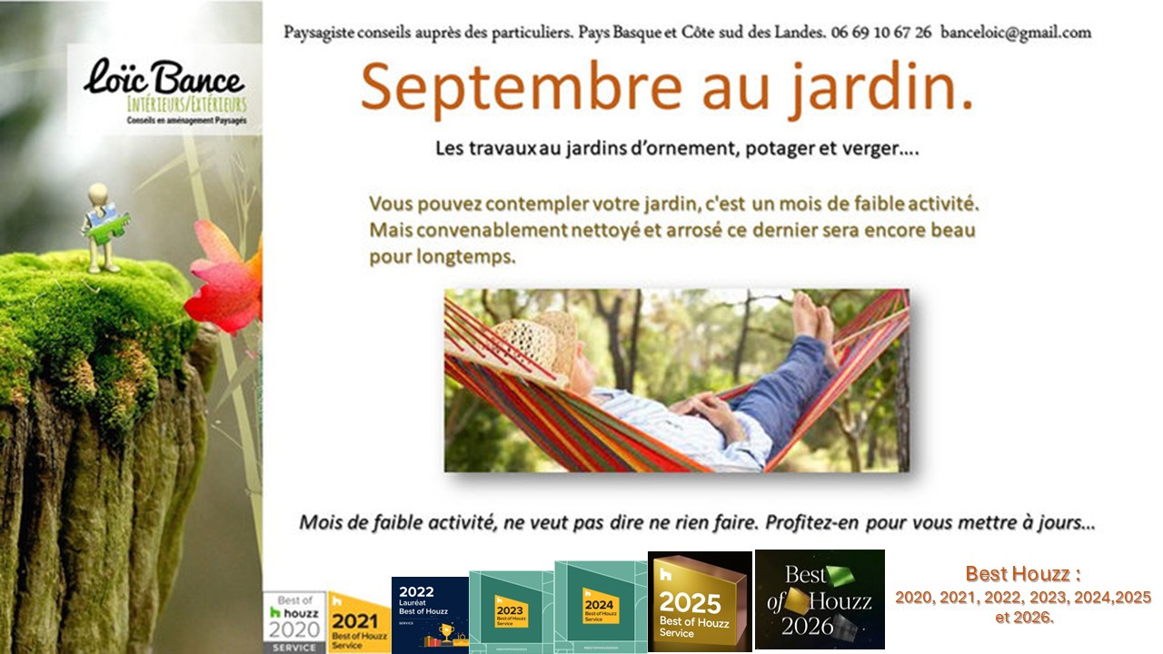 Paysagiste Lande Paysagiste Pays basque Septembre au jardin.