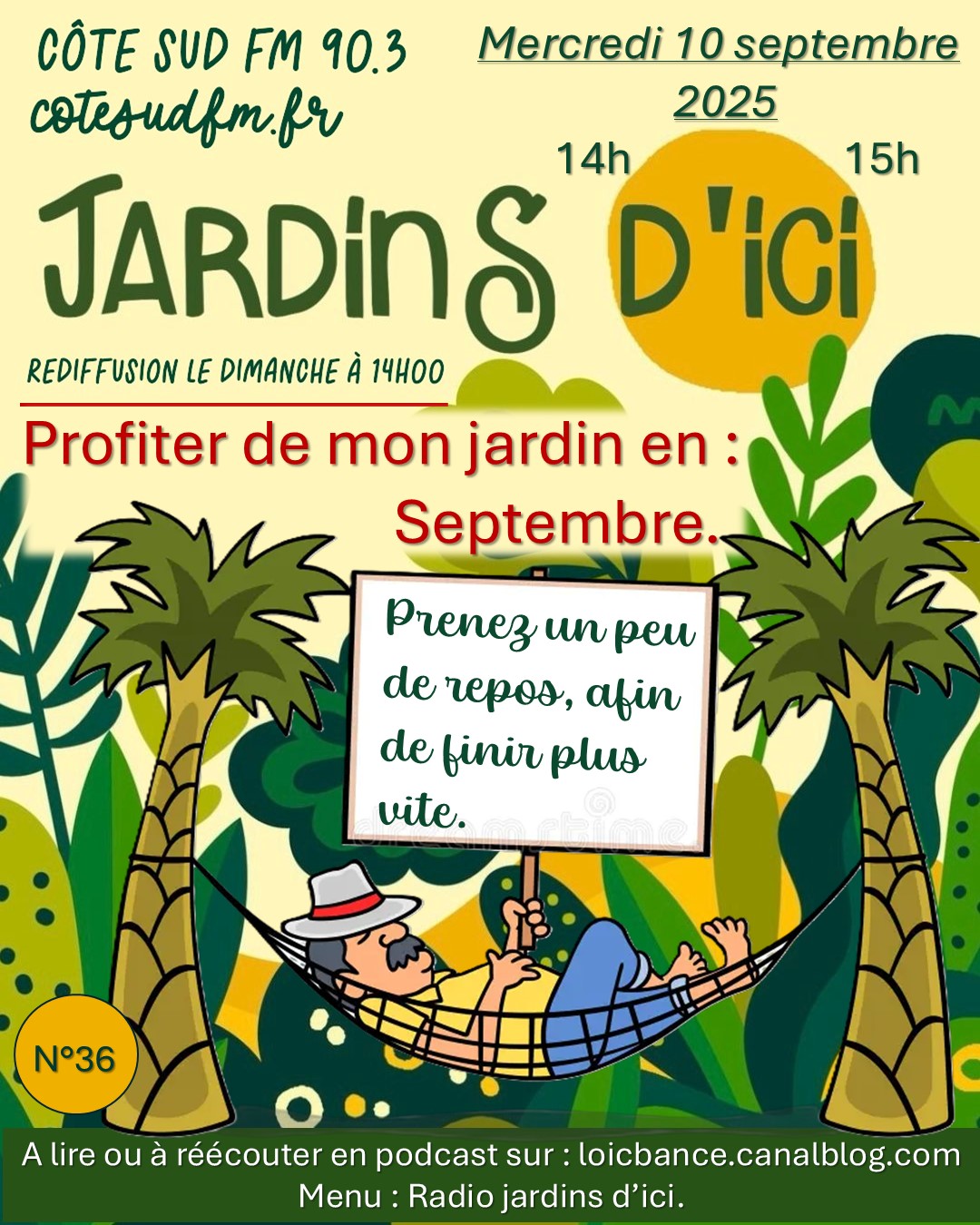 Septembre; jardins; Repos; Radio; Jardins d'ici; Paysages; Aménagements paysagers; Landes; Paysagiste Landes; Pays Basque; Paysagiste Pays Basque; Concepteur de jardins; Ahetze; Paysagiste Ahetze; Anglet; Paysagiste Anglet; Arbonne; Paysagiste Arbonne; Arcangues; Paysagiste Arcangues; Bayonne; Paysagiste Bayonne; Biarritz; Paysagiste Biarritz; Capbreton; Paysagiste Capbreton; Guéthary; Paysagiste Guéthary; Hossegor; Paysagiste Hossegor; Saint Jean de Luz; Paysagiste Saint Jean de Luz; Seignosse; Paysagiste Seignosse; 